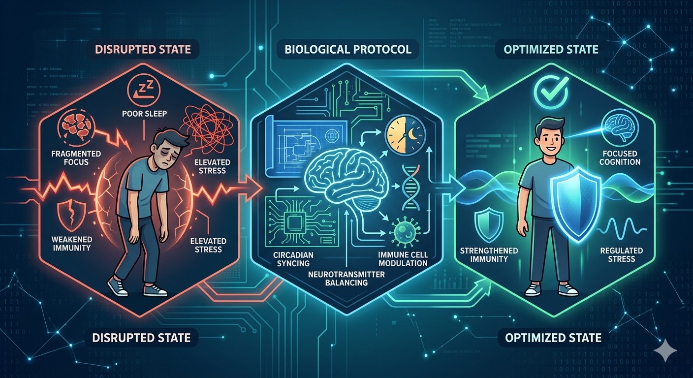 How Poor Sleep Affects Focus, Immunity and Stress Levels: The Biology-Based Protocol to Rebuild All Three